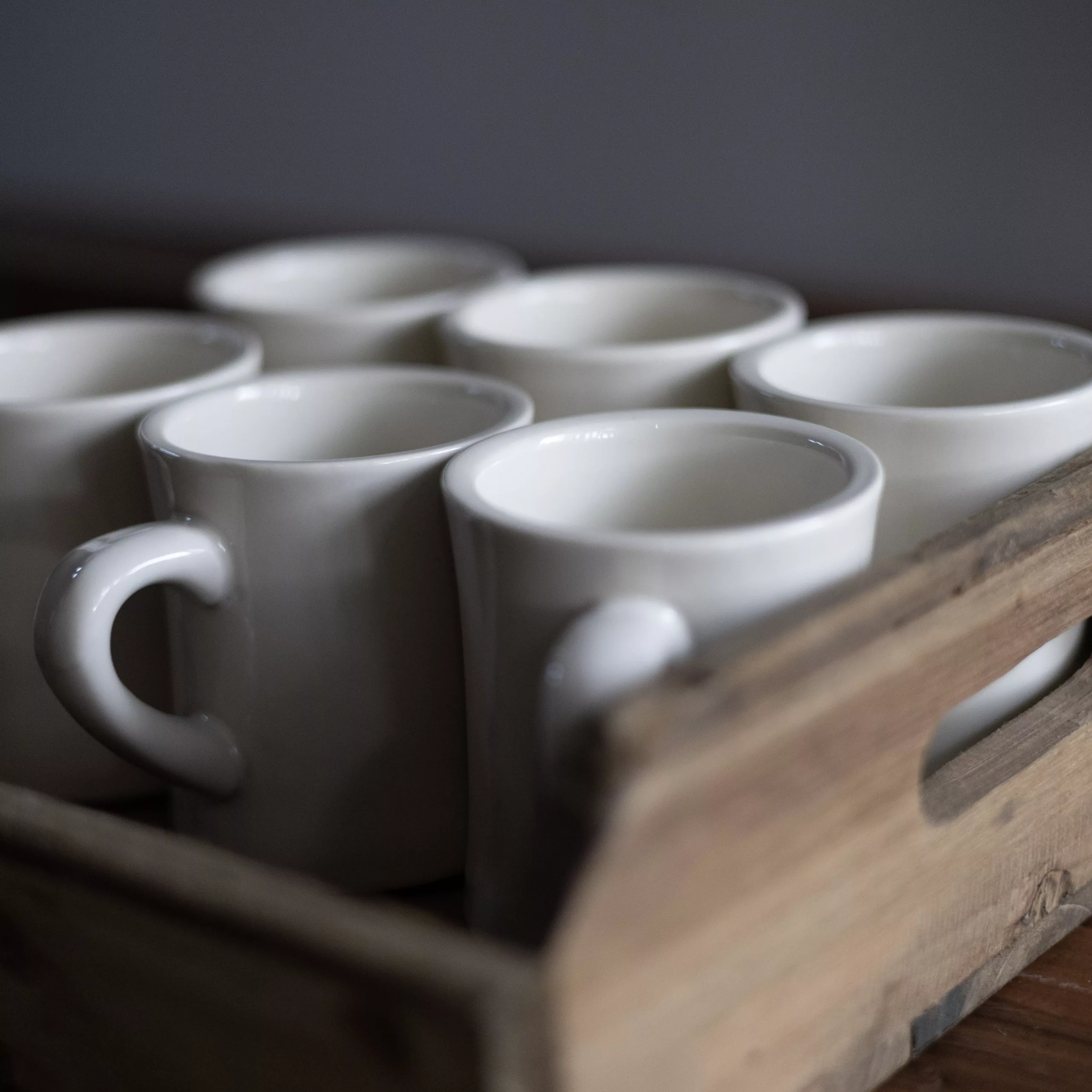 1 - Set of 6 White Coffee Mugs Set of 6 White Coffee Mugs