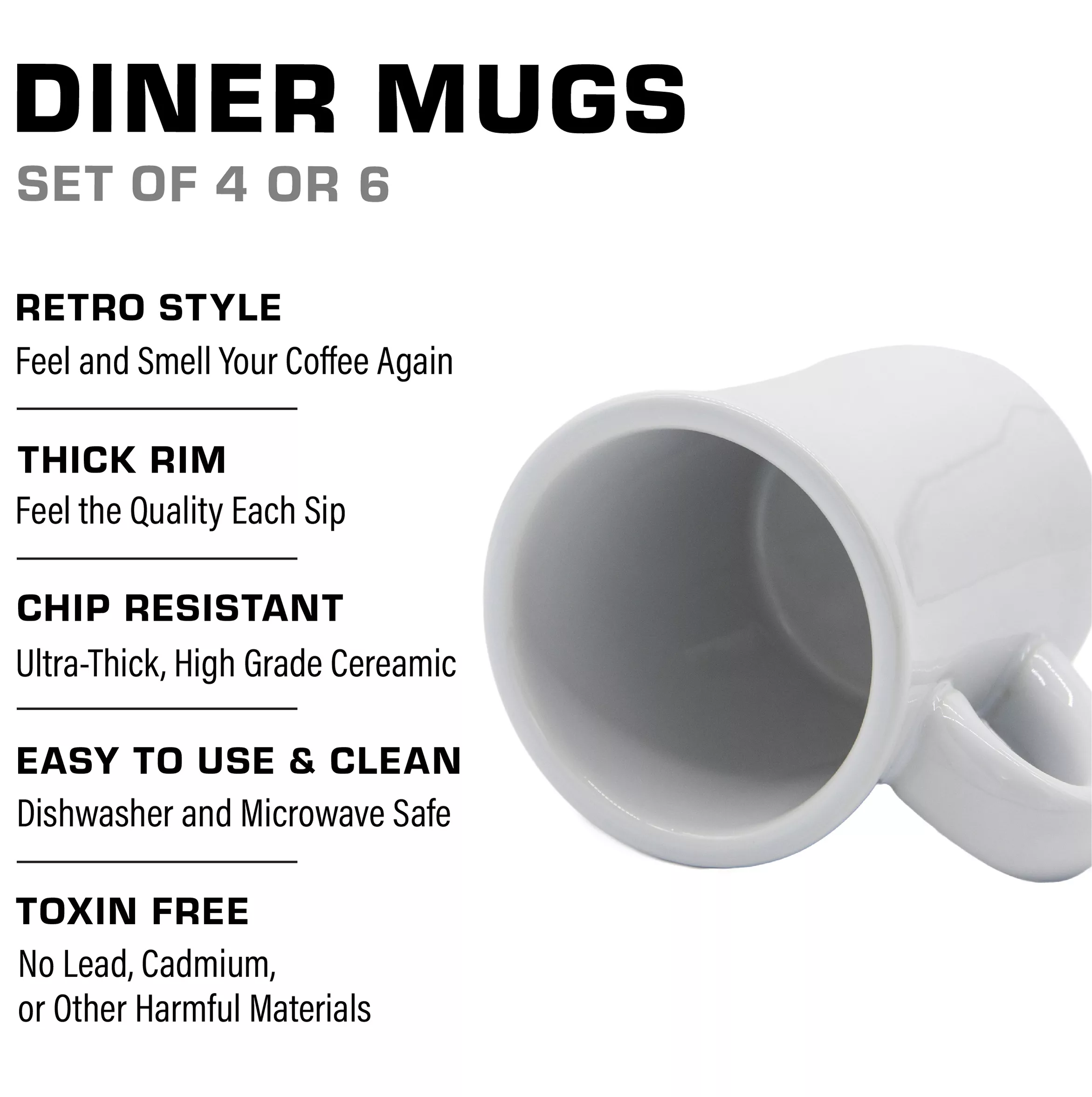 2 - Diner Style Mugs Infographic of Diner Mug