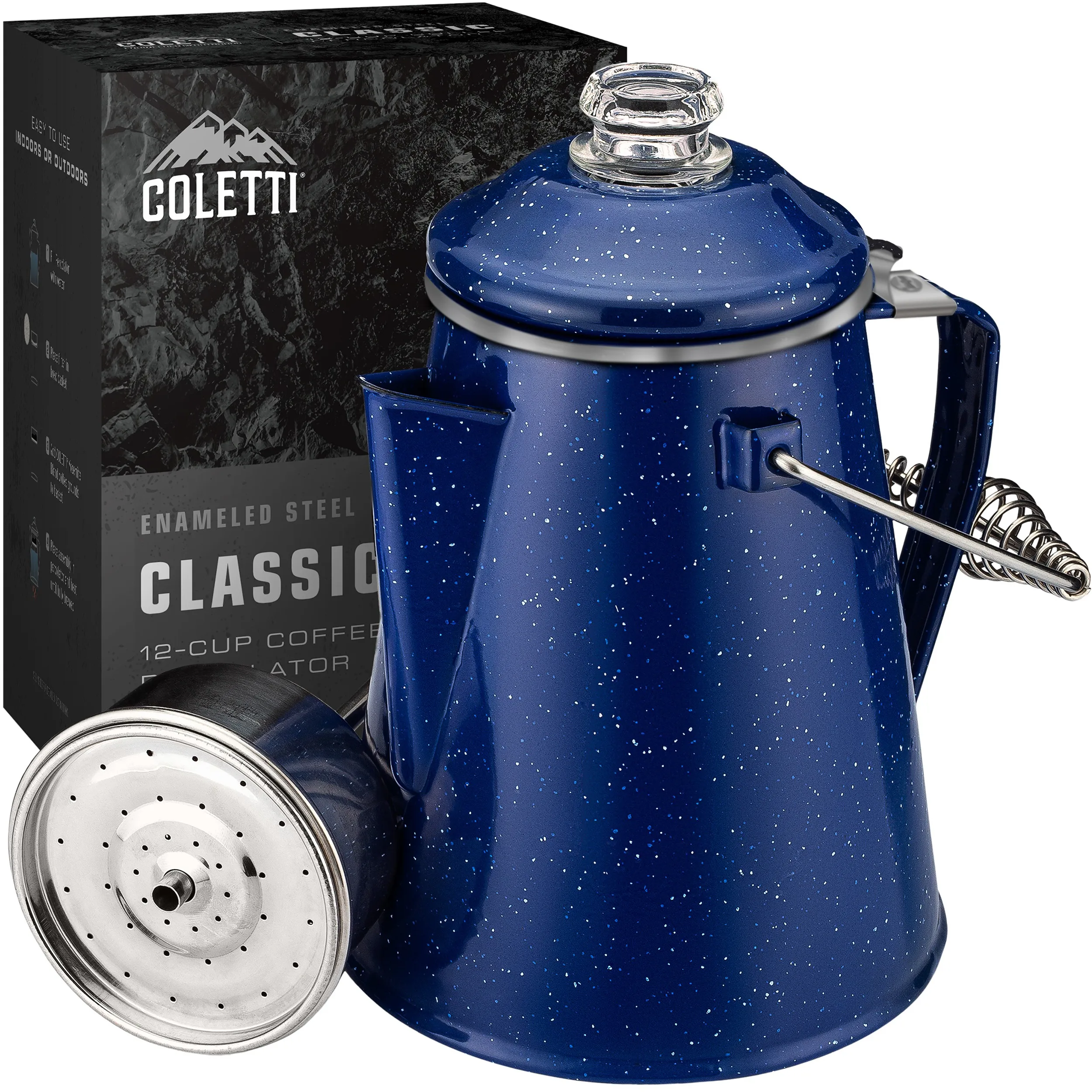 Blue Enamel Camping Coffee Maker Blue Enamel Camping Coffee Maker