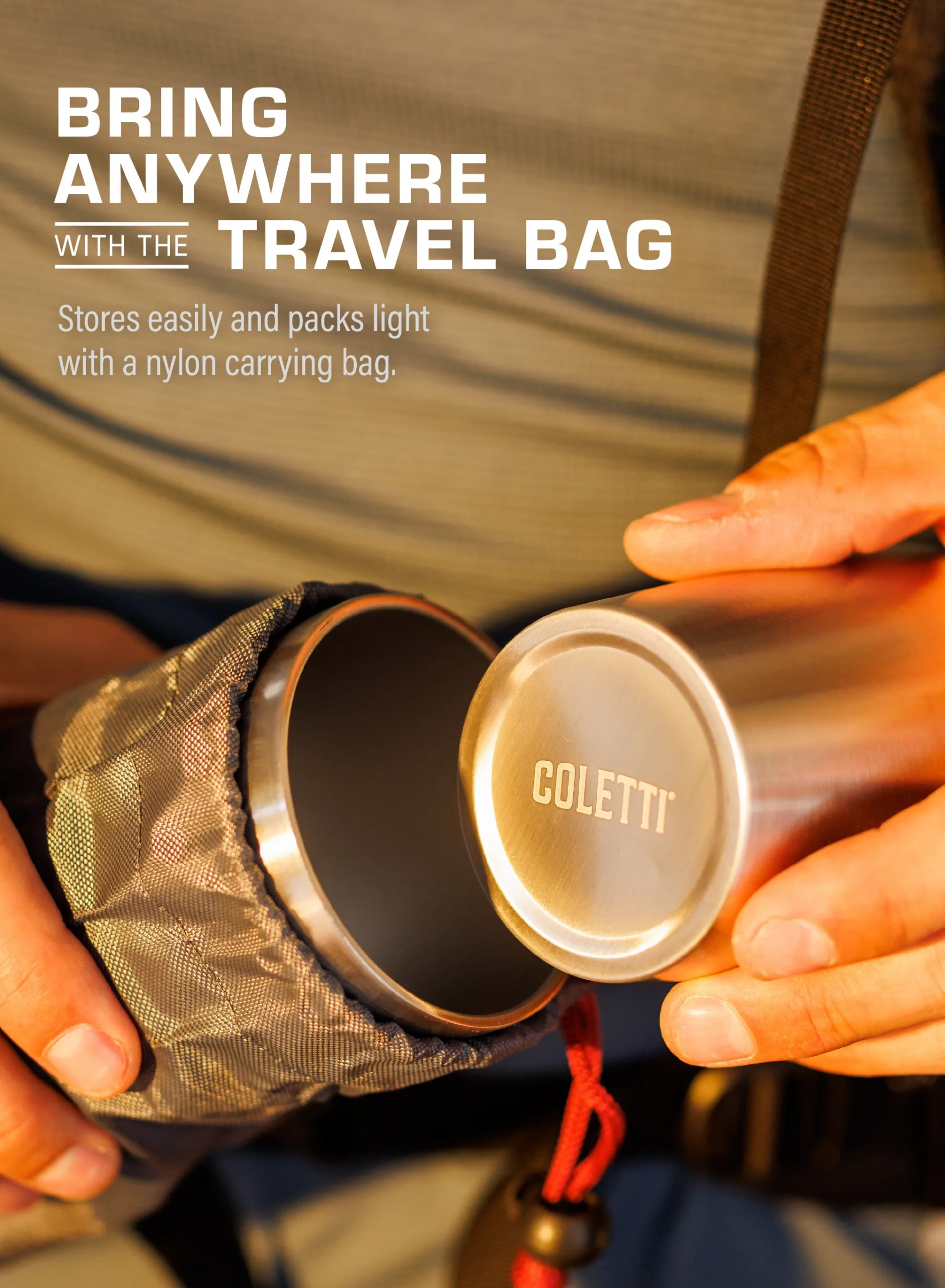 Stainless Steel Cups for Campers Bring these metal cups anywhere with a nylon travel bag