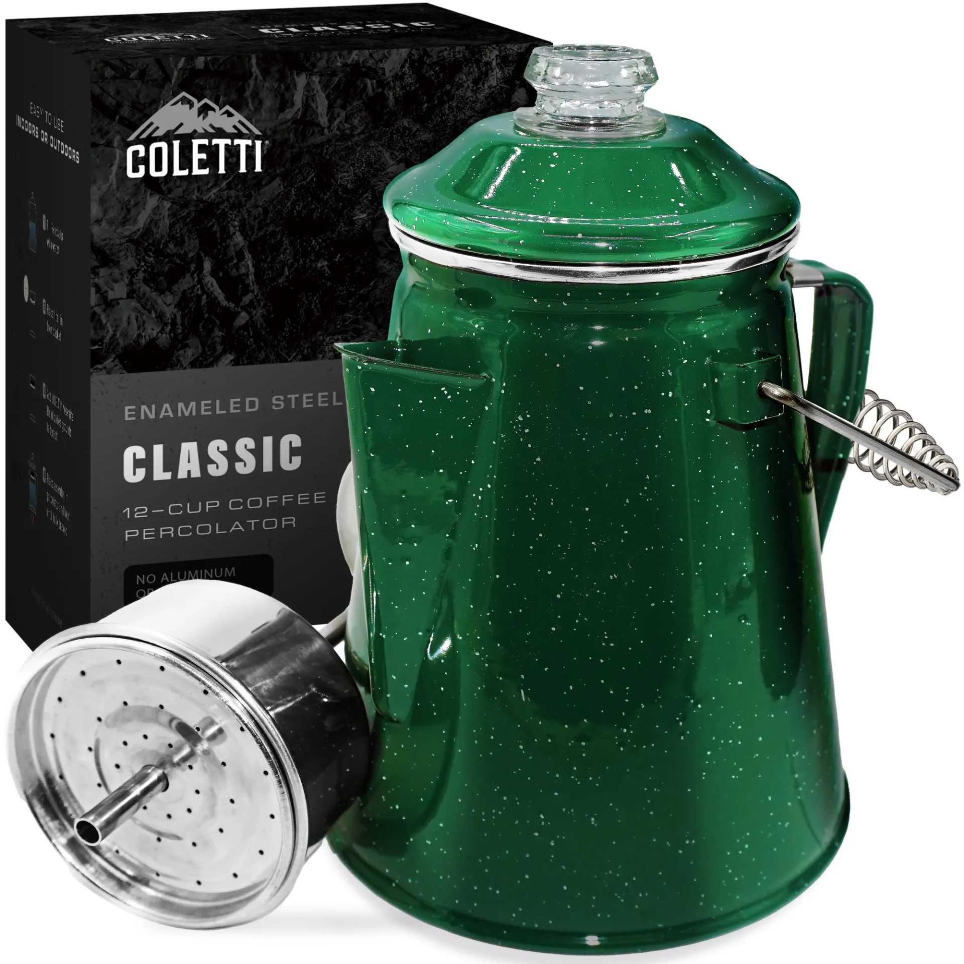 Camping Green Enamel Percolator 12 Cup Camping Green Enamel Percolator 12 Cup