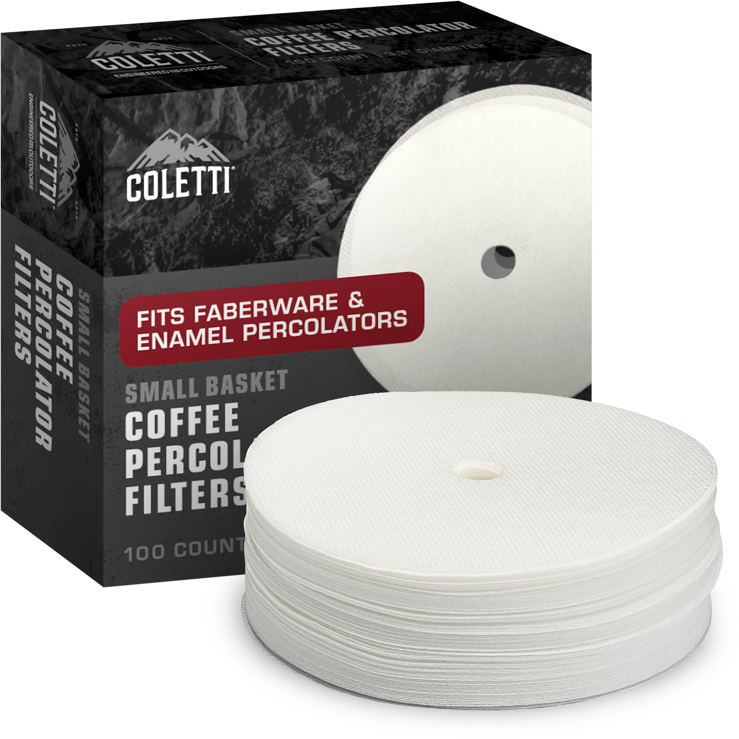 Coletti_PercFilters_AmazonCover_SmallBasket Small Basket Enamel Percolator Disc Filter