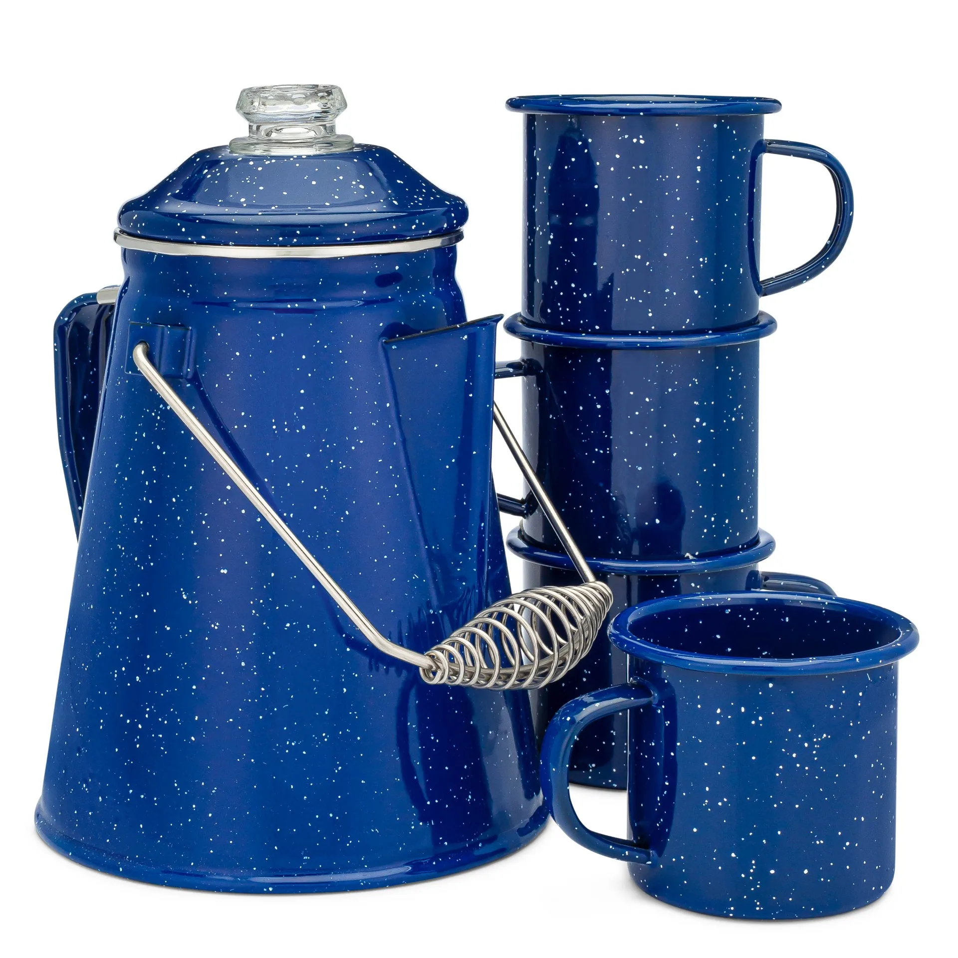 COLETTI CLASSIC ENAMEL SET PERCOALTOR AND MUGS ENAMEL SET PERCOALTOR AND MUGS